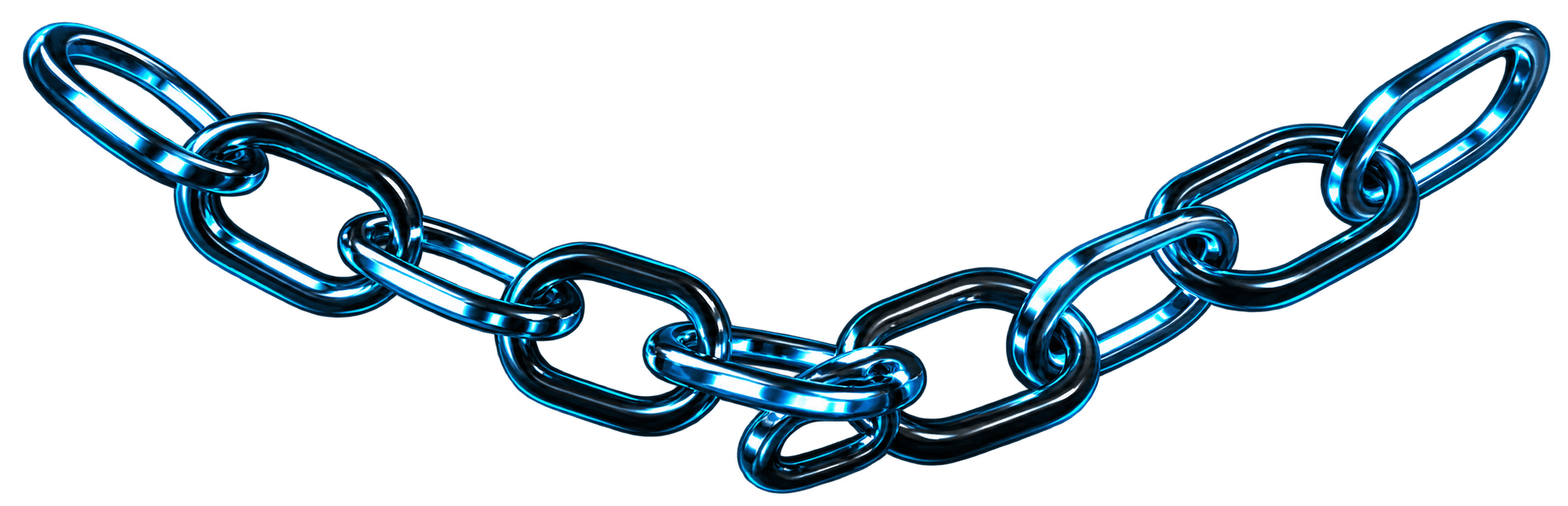 Metallic blue PAXEX blockchain chain